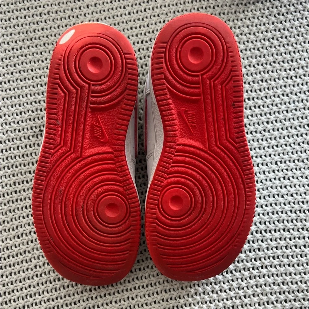 Nike Air Force 1 Kids White and Red Sneakers