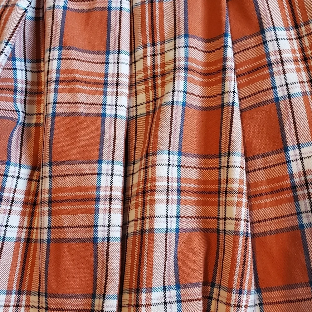 Wonder Nation Pleated Plaid Mini Skirt Orange Sz XXL (18) Preppy Schoolgirl Y2K
