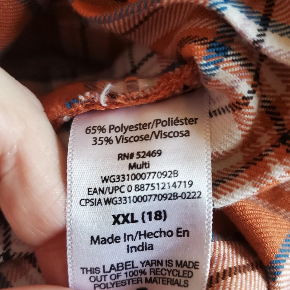Wonder Nation Pleated Plaid Mini Skirt Orange Sz XXL (18) Preppy Schoolgirl Y2K