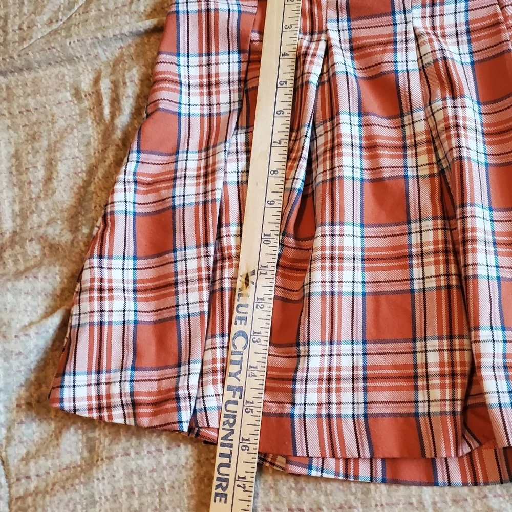 Wonder Nation Pleated Plaid Mini Skirt Orange Sz XXL (18) Preppy Schoolgirl Y2K