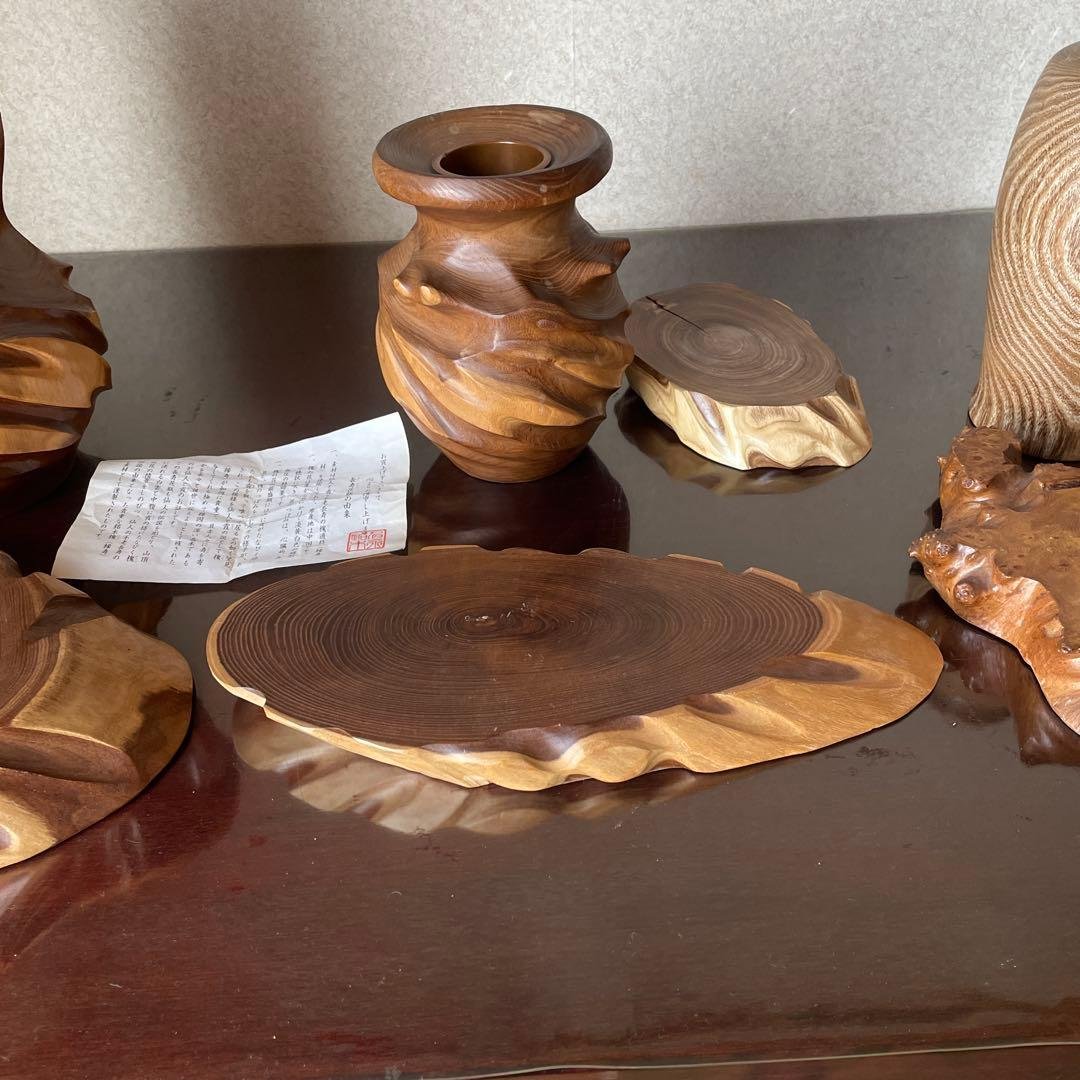 Natural Wood Longevity Vase, Fine Wood, Enju Vase Stand, Final Lot Sale