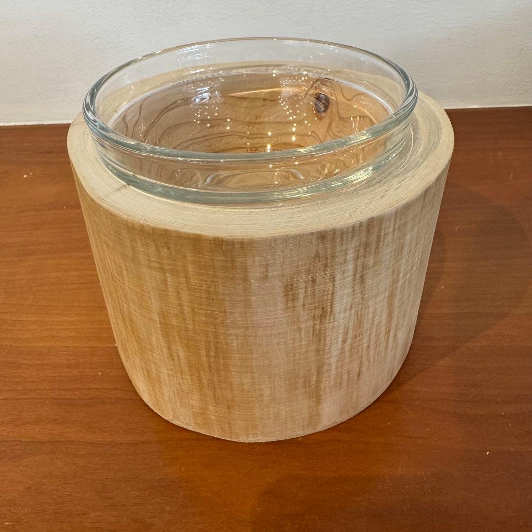 313★Natural Cypress★TREEDOM★Log Pet Table★with Stackable Bowl (M)